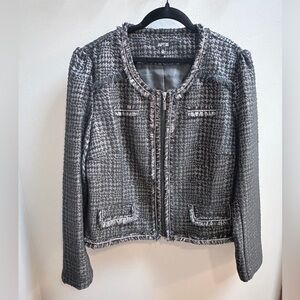 Apt. 9 Women's Black & Silver  Houndstooth Blazer